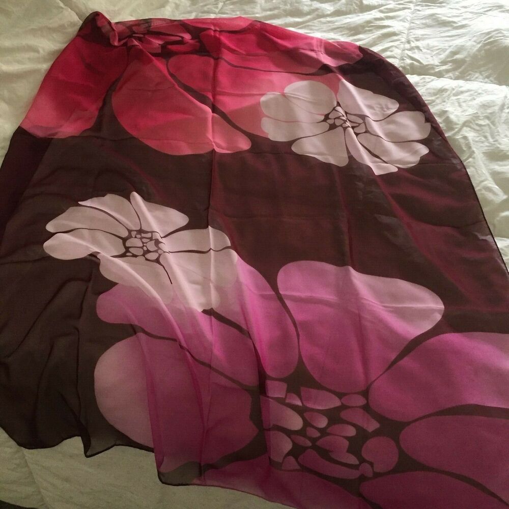 Noxiya Floral Flowers Sheer Swim Cover Up Scarf Wrap